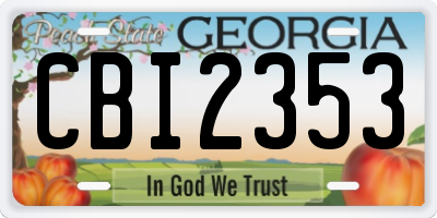 GA license plate CBI2353