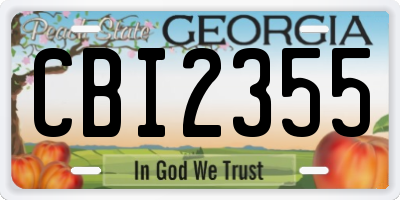 GA license plate CBI2355