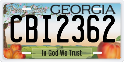 GA license plate CBI2362