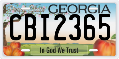 GA license plate CBI2365