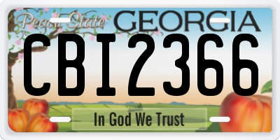 GA license plate CBI2366