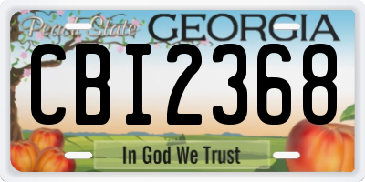 GA license plate CBI2368