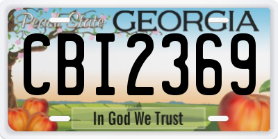 GA license plate CBI2369