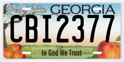 GA license plate CBI2377