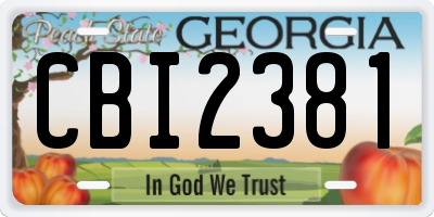 GA license plate CBI2381