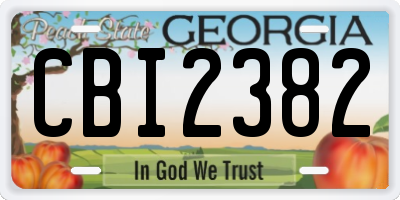 GA license plate CBI2382