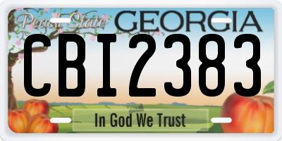 GA license plate CBI2383