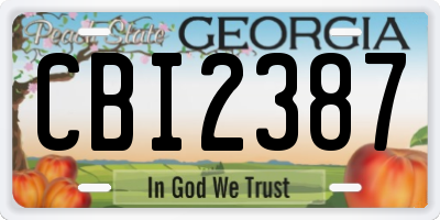 GA license plate CBI2387