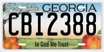 GA license plate CBI2388