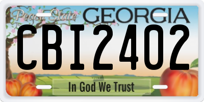 GA license plate CBI2402