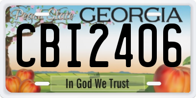 GA license plate CBI2406