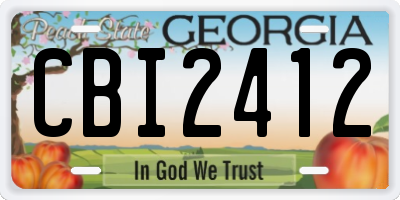 GA license plate CBI2412
