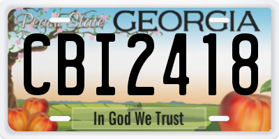 GA license plate CBI2418