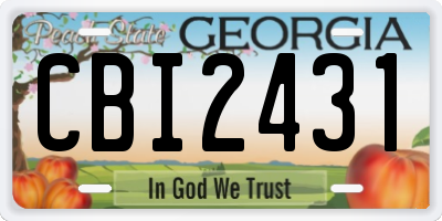 GA license plate CBI2431