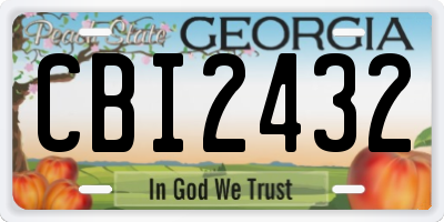 GA license plate CBI2432