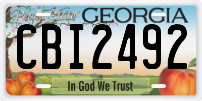 GA license plate CBI2492