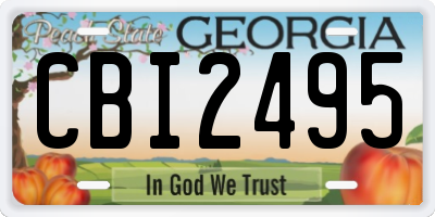 GA license plate CBI2495