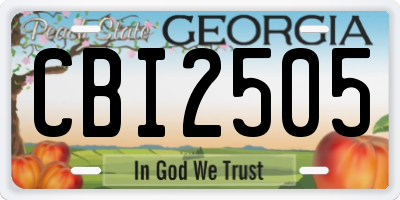 GA license plate CBI2505