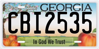 GA license plate CBI2535