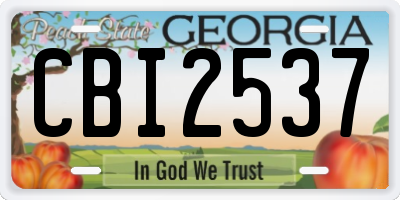 GA license plate CBI2537