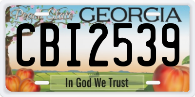GA license plate CBI2539