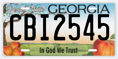 GA license plate CBI2545