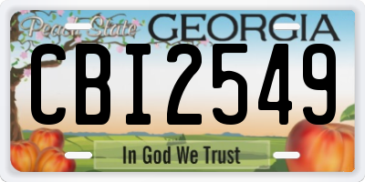 GA license plate CBI2549