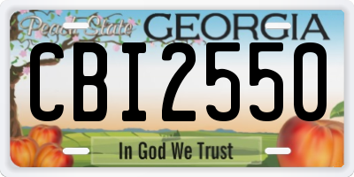 GA license plate CBI2550