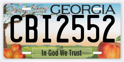 GA license plate CBI2552