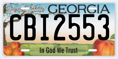 GA license plate CBI2553