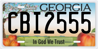 GA license plate CBI2555