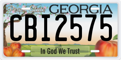 GA license plate CBI2575