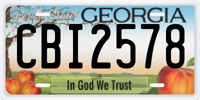 GA license plate CBI2578