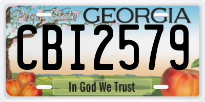 GA license plate CBI2579