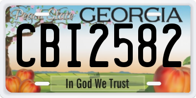 GA license plate CBI2582