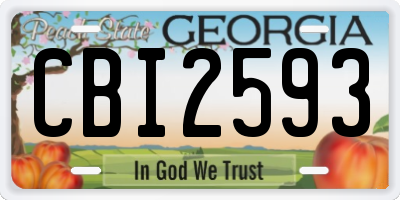 GA license plate CBI2593