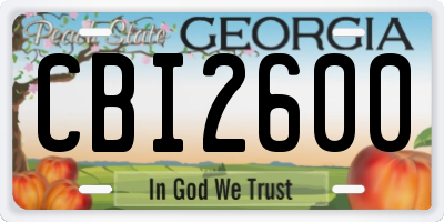 GA license plate CBI2600