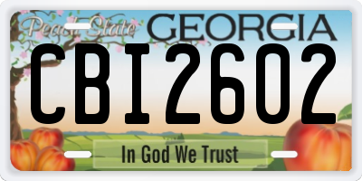 GA license plate CBI2602