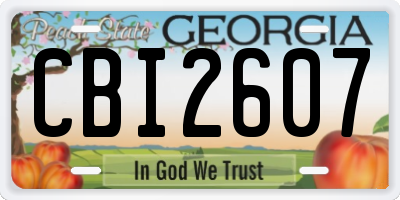 GA license plate CBI2607