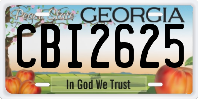 GA license plate CBI2625