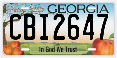 GA license plate CBI2647