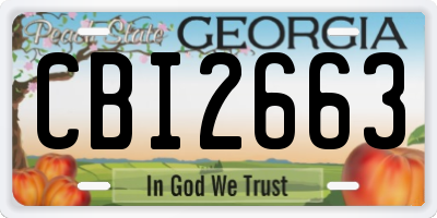 GA license plate CBI2663