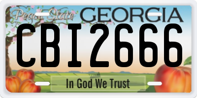GA license plate CBI2666
