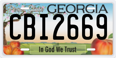 GA license plate CBI2669