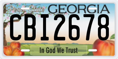 GA license plate CBI2678