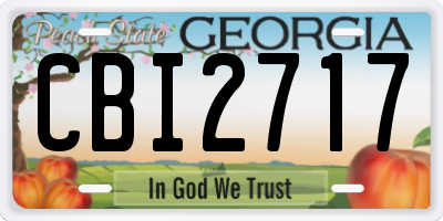 GA license plate CBI2717