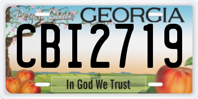 GA license plate CBI2719