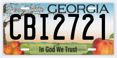 GA license plate CBI2721