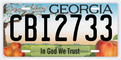 GA license plate CBI2733