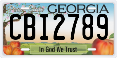 GA license plate CBI2789